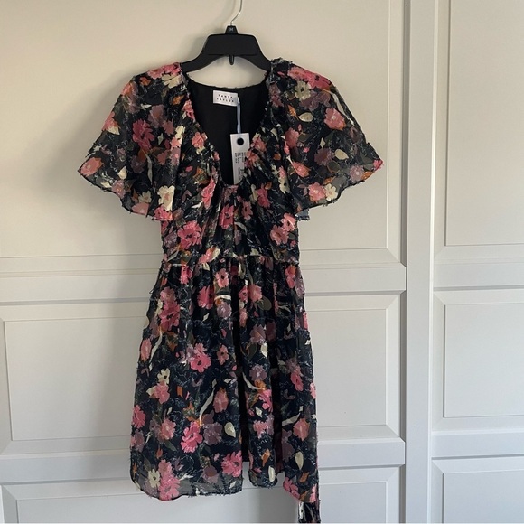 New! Tanya Taylor Mara Tie-Waist Floral Fil Coupe Mini Dress nwt 30445 - Picture 3 of 11